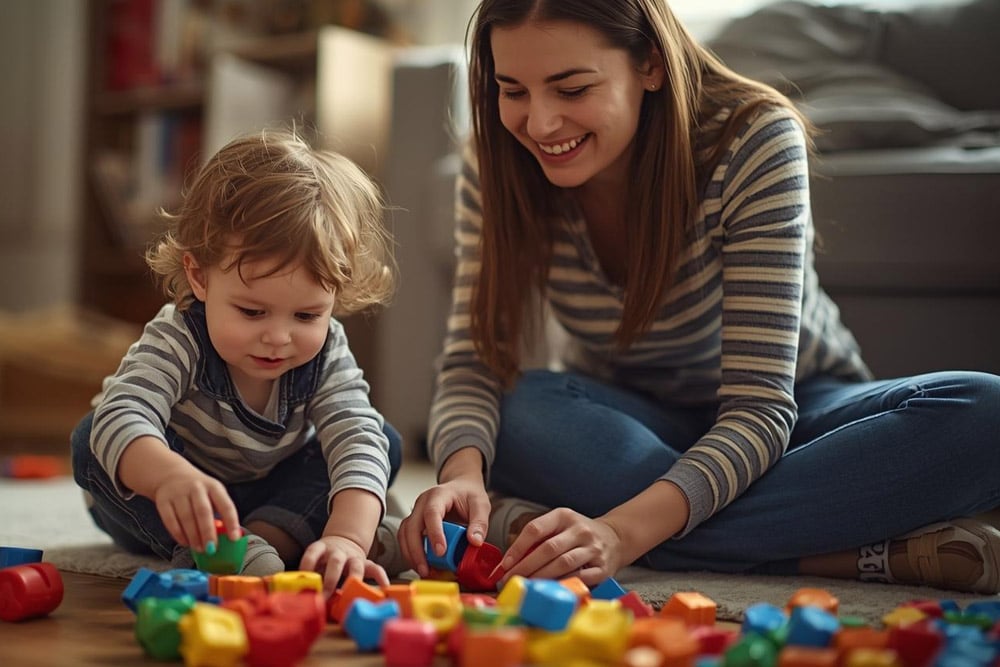 جمع‌آوری اسباب‌بازی‌ با مادر